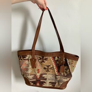 Vintage kilim leather purse 👜